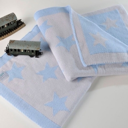 Κουβέρτα Βρεφική Star 254 Grey-Blue Down Town Κούνιας 90x120cm 100% Βαμβάκι