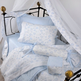 Πάπλωμα Βρεφικό ΣΧ.673 White-Blue Down Town 95x145cm 100% Βαμβακοσατέν