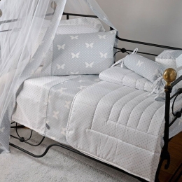 Παπλωματοθήκη Βρεφική ΣΧ.686 Σετ 2τμχ Grey Down Town 105x150cm 100% Βαμβακοσατέν