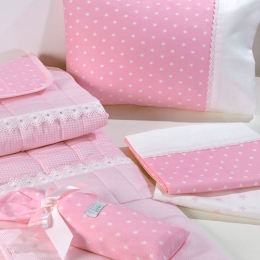 Σεντόνια Βρεφικά ΣΧ.507 Σετ 3τμχ Pink Down Town Κούνιας 125x175cm 100% Βαμβακοσατέν