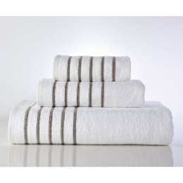 Πετσέτα Border Stripes Beige Down Town Προσώπου 50x100cm Bamboo, Βαμβάκι