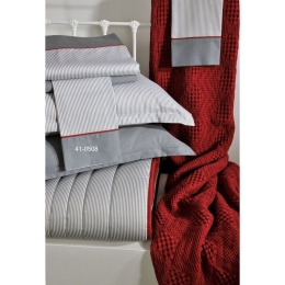Μαξιλαροθήκες 701 (Σετ 2τμχ) Με Φάσα Grey Down Town 52X75 100% Βαμβακοσατέν