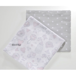Πάνα Αγκαλιάς 674 White-Pink Down Town 80x80cm 100% Βαμβακοσατέν