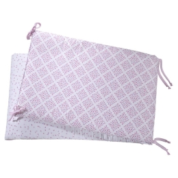 Πάντα Κούνιας Με Πιετάκι 770 White-Pink Down Town 60x67x60+40cm 100% Βαμβακοσατέν