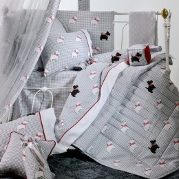 Πάπλωμα Βρεφικό 767 White-Grey Down Town 95x145cm 100% Βαμβακοσατέν