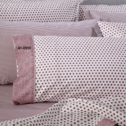 Μαξιλαροθήκες 794 Dot (Σετ 2τμχ) Με Φάσα Burgundy Down Town 52X75 100% Βαμβακοσατέν