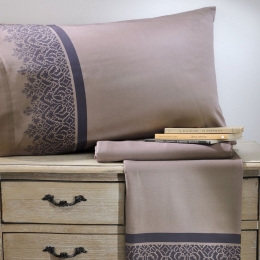 Μαξιλαροθήκες 799 Gabriel (Σετ 2τμχ) Με Φάσα Taupe Down Town 52X75 100% Βαμβακοσατέν