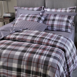 Μαξιλαροθήκες 808 Daniel (Σετ 2τμχ) Με Φάσα Grey-Bordo Down Town 52X75 100% Βαμβακοσατέν