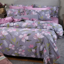 Παπλωματοθήκη 790 May (Σετ 3τμχ) Grey Down Town King Size 250x260cm 100% Βαμβακοσατέν
