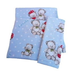 Πάνα Βρεφική Χασές Two Lovely Bears 64 Blue DimCol 80x80cm 100% Βαμβάκι