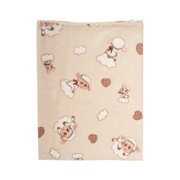 Πάνα Βρεφική Φανελένια Προβατάκι 07 Beige DimCol 80x80cm 100% Βαμβάκι