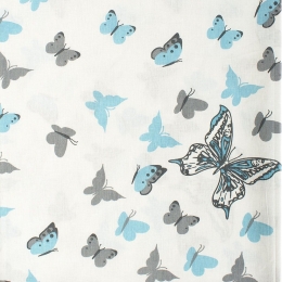 Παπλωματοθήκη Παιδική Butterfly 56 Sky blue DimCol Μονό 160x240cm 100% Βαμβάκι