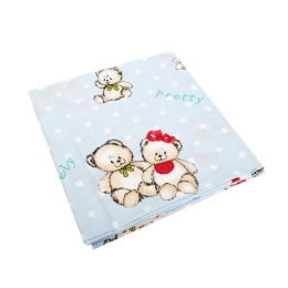 Σεντόνια Παιδικά Σετ 2τμχ Two Lovely Bears 64 Blue DimCol Μονό 160x240cm 100% Βαμβάκι