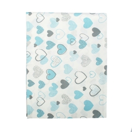 Σεντόνια Παιδικά Σετ 3τμχ Hearts 08 Blue DimCol Μονό 160x240cm 100% Βαμβάκι