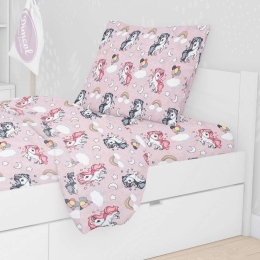 Μαξιλαροθήκη Παιδική Unicorn 107 Lila DimCol 35X45 100% Βαμβάκι
