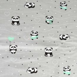 Πάνα Χασέ Βρεφική Panda 112 Grey-Green DimCol 80x80cm 100% Βαμβάκι