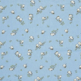 Πάνα Βρεφική Φανελένια Birds 14 Sky Blue DimCol 80x80cm 100% Βαμβακερή Φανέλα
