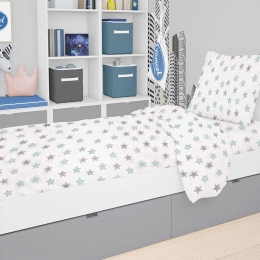 Σεντόνι Βρεφικό Με Λάστιχο Star 101 Green DimCol Λίκνου 70x140cm 100% Βαμβάκι