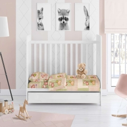Σεντόνι Βρεφικό Με Λάστιχο Baloon 76 Beige DimCol Κούνιας 70x155cm 100% Βαμβακερή Φανέλα