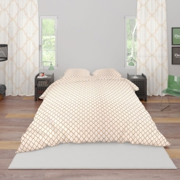 Πάπλωμα Windows 151 White-Beige DimCol Υπέρδιπλο 220x240cm 100% Βαμβάκι