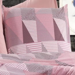 Μαξιλαροθήκη Geometrical 331 Pink-Salmon DimCol 50Χ70 100% Βαμβακερή Φανέλα