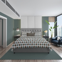 Παπλωματοθήκη Diamond 329 Petrol DimCol Υπέρδιπλo 220x240cm 100% Βαμβακερή Φανέλα