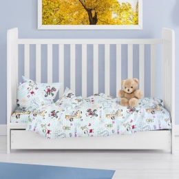 Παπλωματοθήκη Βρεφική Africa 144 Sky Blue DimCol 120x160cm 100% Βαμβακερή Φανέλα