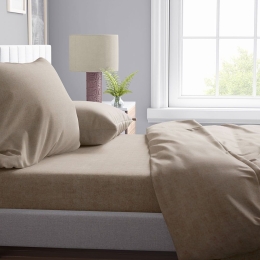 Παπλωματοθήκη Μελανζέ 02 Golden Beige DimCol Υπέρδιπλο Βαμβάκι-Πολυέστερ