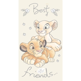 Πετσέτα Θαλάσσης Βελουτέ Παιδική Lion King 17 Disney Digital Print Beige DimCol Θαλάσσης 100% Βαμβάκι