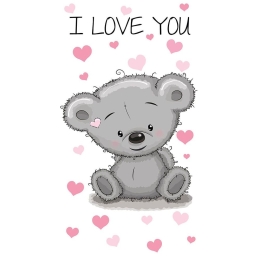 Πετσέτα Θαλάσσης Βελουτέ Παιδική Teddy Bear 19 Disney Digital Print Grey-Pink DimCol Θαλάσσης 100% Βαμβάκι