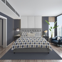 Σεντόνια Diamond 327 (Σετ 3τμχ) Blue DimCol Μονό 160x240cm 100% Βαμβακερή Φανέλα