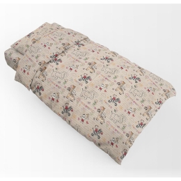 Σεντόνια Παιδικά Africa 145 Σετ 3τμχ Beige DimCol Μονό 100% Βαμβακερή Φανέλα