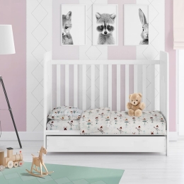 Παπλωματοθήκη Βρεφική Flannel Μπαλαρίνα 166 Green DimCol 120x160cm 100% Βαμβάκι