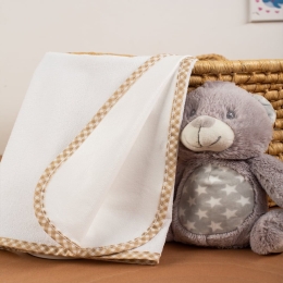 Σελτεδάκι Βρεφικό Αδιάβροχο 21 White-Beige DimCol 67x90cm 100% Βαμβάκι