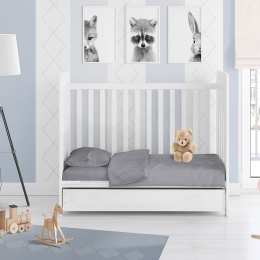Σεντόνι Βρεφικό Solid Με Λάστιχο 495 Dark Grey DimCol Κούνιας 70x155cm 100% Βαμβάκι