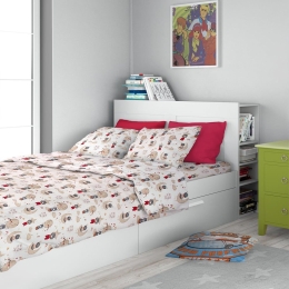 Σεντόνια Παιδικά Reach The Stars (Σετ 2τμχ) 190 Beige DimCol Μονό 160x240cm 100% Βαμβάκι