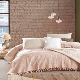 Κουβέρτα Dobby Almond DimCol Υπέρδιπλο 220x240cm 100% Βαμβάκι