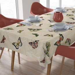 Καρέ Αλέκιαστο Butterfly 452 Ecru DimCol 90X90cm 90x90cm Βαμβάκι-Πολυέστερ