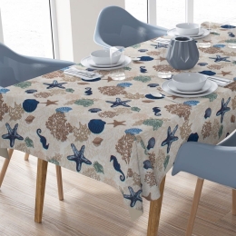 Καρέ Αλέκιαστο Coral Reef 475 Ecru DimCol 90X90cm 90x90cm Βαμβάκι-Πολυέστερ