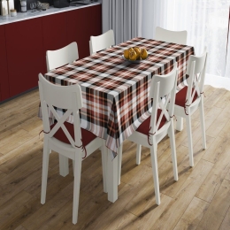 Καρέ Αλέκιαστο Tartan 492 Orange DimCol 90X90cm 90x90cm Βαμβάκι-Πολυέστερ
