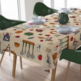Καρέ Αλέκιαστο Utensils 470 Ecru DimCol 90X90cm 90x90cm Βαμβάκι-Πολυέστερ