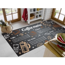 Χαλάκι Κουζίνας Coffee Menu 263 Multi DimCol 80X200cm Πολυέστερ