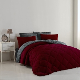 Κουβερτοπάπλωμα 1860 B08 Bordeaux DimCol Μονό 160x220cm Πολυέστερ