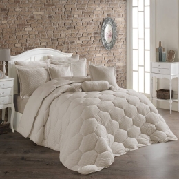 Κουβερτοπάπλωμα 1910 H01 Beige DimCol Μονό 160x220cm Πολυέστερ