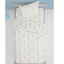 Μαξιλαροθήκη Παιδική Elephant 175 White-Blue DimCol 35X45 100% Βαμβάκι