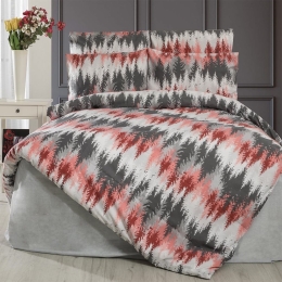 Μαξιλαροθήκη Αφροδίτη 411 Grey-Brick Red DimCol 50Χ70 50x70cm Βαμβάκι-Πολυέστερ