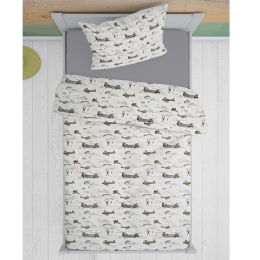 Πάπλωμα Παιδικό Airforce 195 White-Grey DimCol Μονό 160x240cm 100% Βαμβάκι