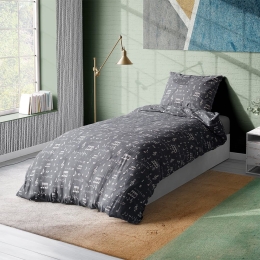 Πάπλωμα Πεντάγραμμο 445 Grey DimCol Υπέρδιπλo 220x240cm Βαμβάκι-Πολυέστερ