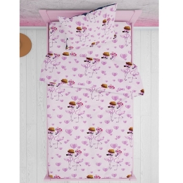 Παπλωματοθήκη Παιδική Flamingo 169 Lila DimCol Μονό 160x240cm 100% Βαμβάκι