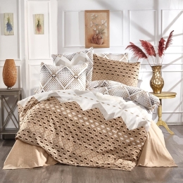 Σεντόνια Καλυψώ 430 (Σετ 3τμχ) Beige DimCol Μονό 160x240cm Βαμβάκι-Πολυέστερ